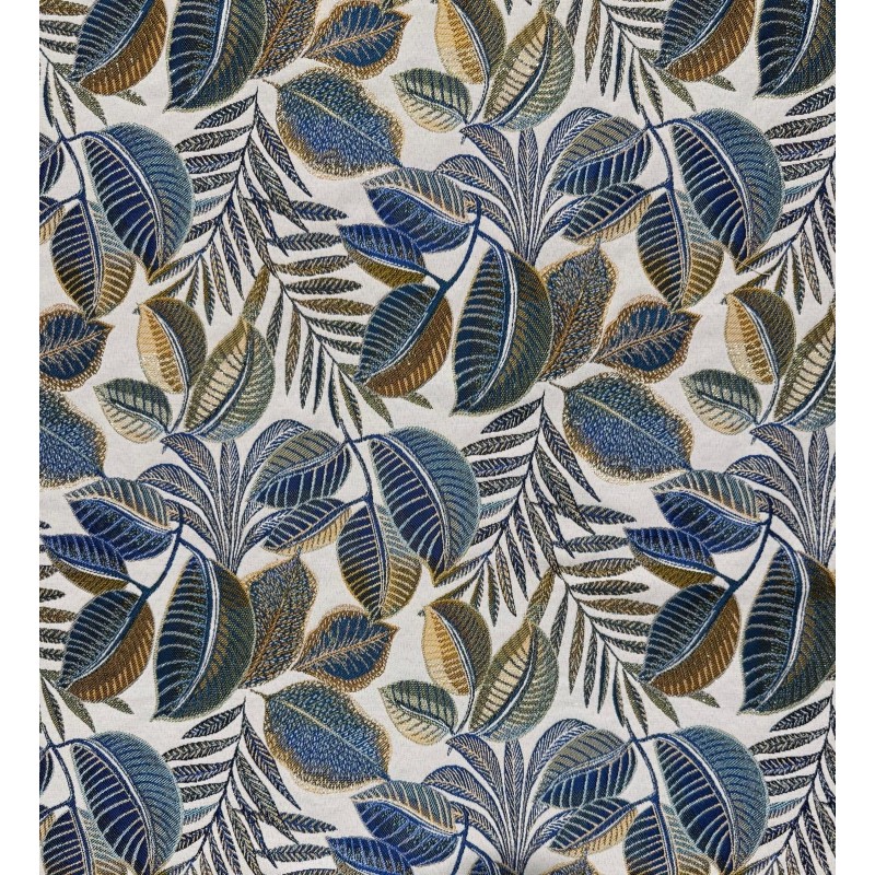 Coupon ameublement,feuille bleu et doré