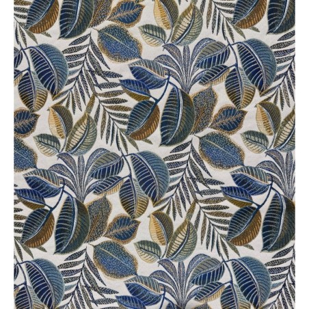 Coupon ameublement,feuille bleu et doré