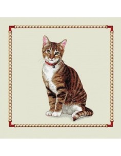 carré, jacquard, coussin, sac, animaux, chat