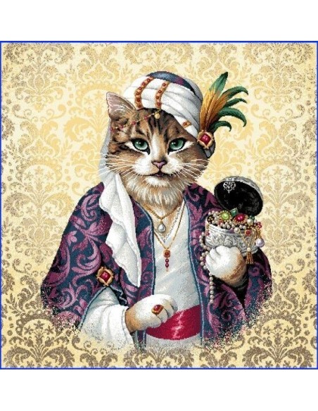 carré, jacquard, coussin, sac, animaux, chat, maharaja