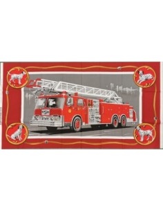 panneau, pompier, camion, enfant