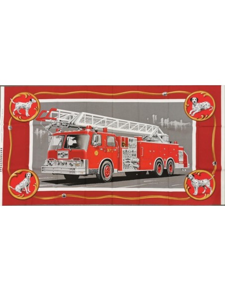 panneau, pompier, camion, enfant