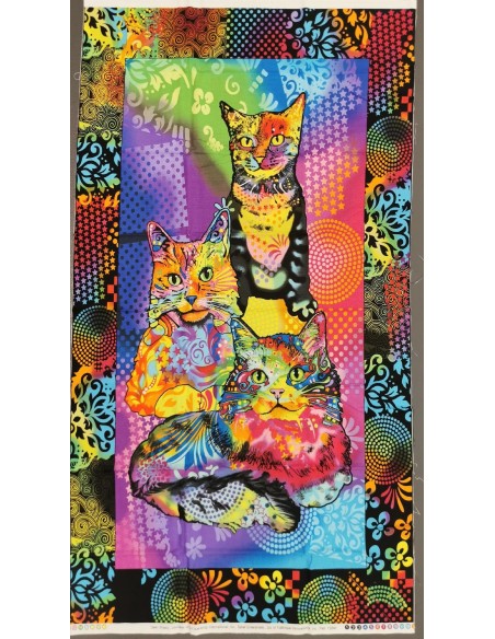 panneau, animaux, chat, patchwork, quilting