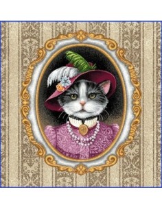 carré, jacquard, coussin, sac, animaux, chat duchesse