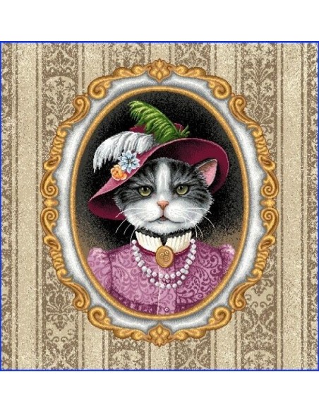 carré, jacquard, coussin, sac, animaux, chat duchesse