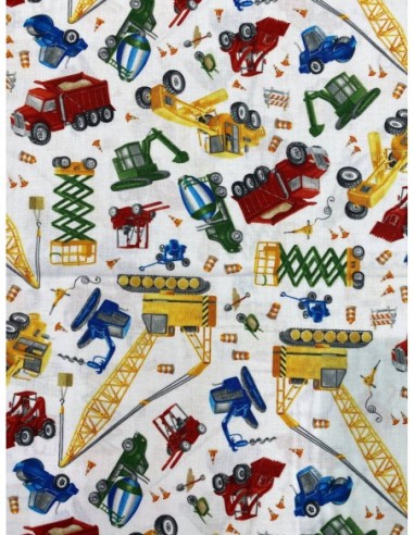 coton, patchwork, enfant, chantier, camion