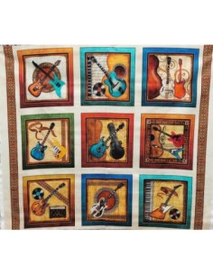 panneau, instrument, musique, guitares, musicien