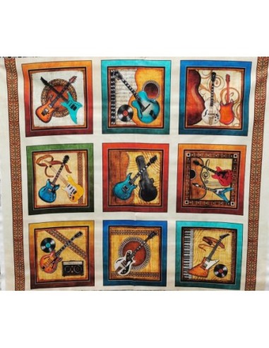 panneau, instrument, musique, guitares, musicien