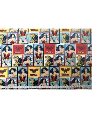 licences, coton, patchwork, dc comics, super héros, sacs, coussins, wonder woman