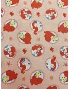 licences, coton, patchwork, disney, ariel petite sirène, sacs, coussins