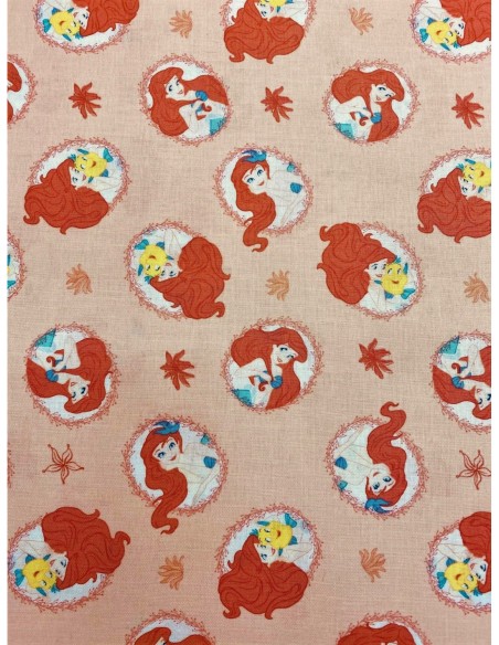 licences, coton, patchwork, disney, ariel petite sirène, sacs, coussins