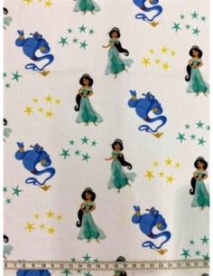 coton, popeline, disney, princesse, jasmine, génie, aladdin