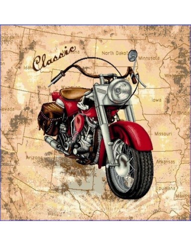 carré, jacquard, coussin, sac, carte, usa, moto, vintage, américain