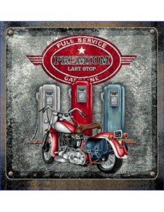 carré, jacquard, coussin, sac, moto, gasoline, station, usa, vintage américain