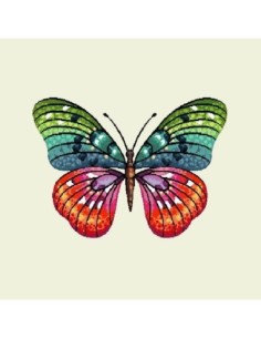 carré, jacquard, coussin, sac, insecte, papillon, arc en ciel