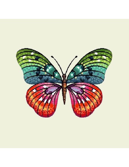 carré, jacquard, coussin, sac, insecte, papillon, arc en ciel