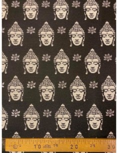 ameublement, tissu épais, rideau, bouddha, argent, argenté