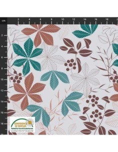 coton, patchwork, stof, biloba, fleurs, plantes, feuilles, 4501-533