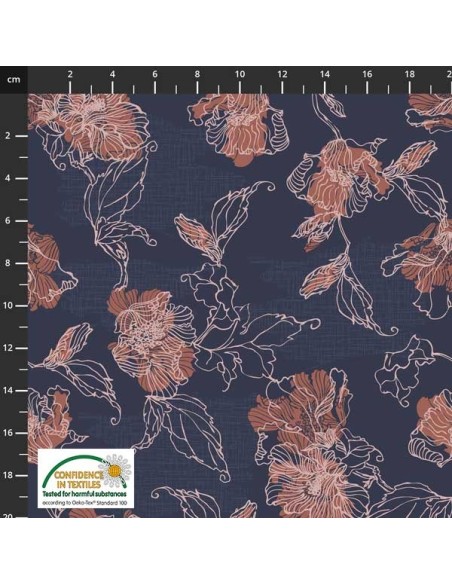 coton, patchwork, stof, biloba, fleurs, plantes, feuilles, 4501-535