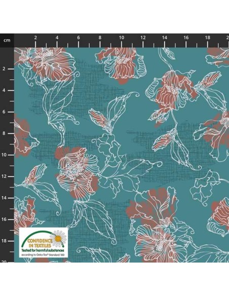 coton, patchwork, stof, biloba, fleurs, plantes, feuilles, 4501-537