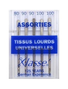 mercerie, aiguilles machine à coudre, universelles, tissus lourds