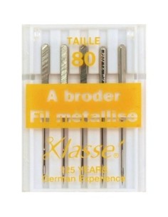 mercerie, aiguilles machine à coudre, universelles, à broder, fil métallisé