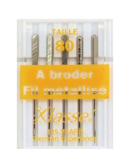 mercerie, aiguilles machine à coudre, universelles, à broder, fil métallisé
