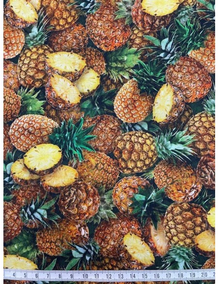 coton, patchwork, fruits, ananas, cuisine