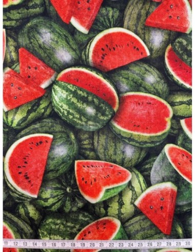 coton, patchwork, fruits, pastèques, cuisine, légumes