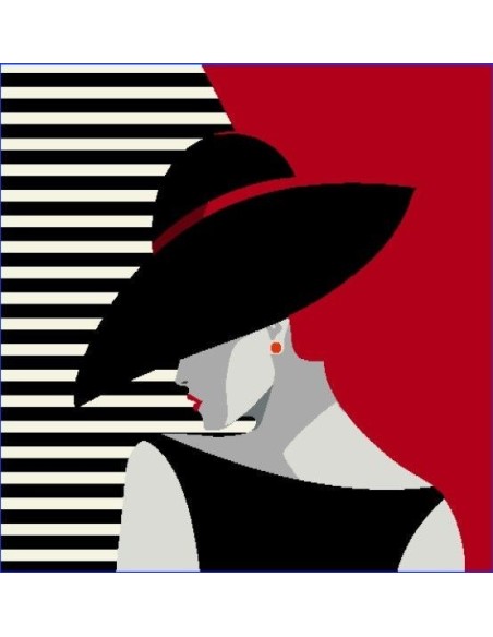 carré, jacquard, coussin, sac, femme en noir