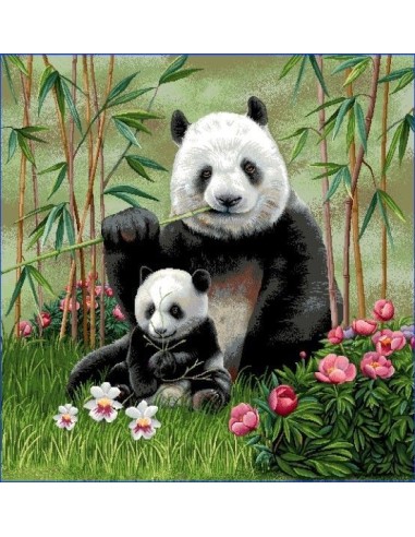 carré, jacquard, coussin, sac, animaux, pandas