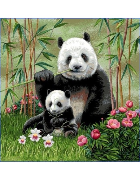 carré, jacquard, coussin, sac, animaux, pandas