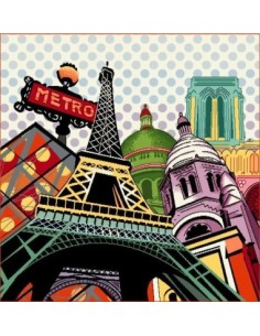 carré, jacquard, coussin, sac, paris, tour eiffel, vintage