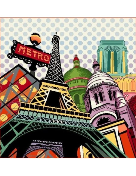 carré, jacquard, coussin, sac, paris, tour eiffel, vintage