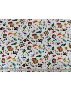 patchwork, pirate, enfants, blanc,bleu