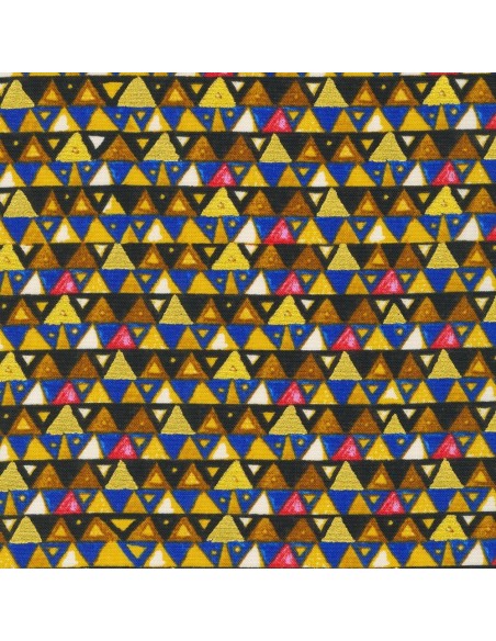 Tissu collection klimt motif triangle fond noir