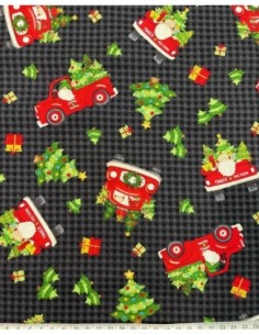 coton, patchwork, noël, étoiles dorées,sapin