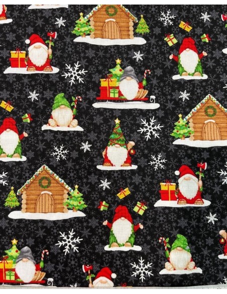 coton, patchwork, noël, étoiles dorées,sapin