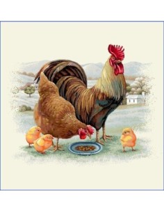 carré, jacquard, coussin, sac, coq,poule,pousin,animaux,..