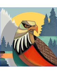 carré, jacquard, coussin, sac, aigle,oiseau,rapasse...