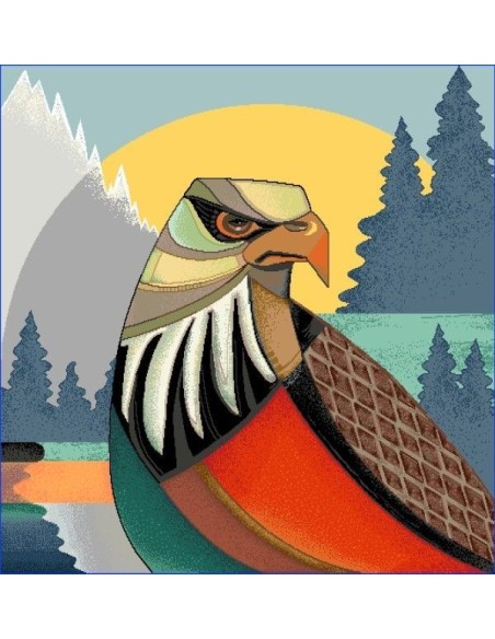 carré, jacquard, coussin, sac, aigle,oiseau,rapasse...