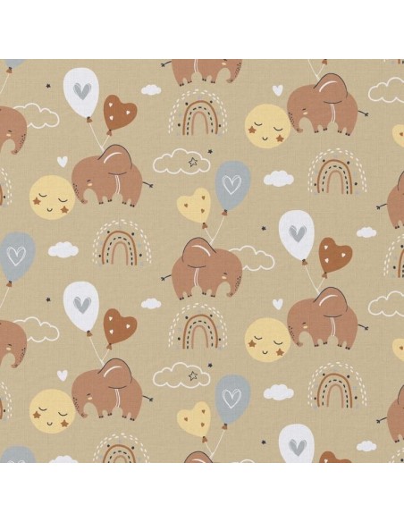 coton, cotonnade, elephant,enfant,ballon