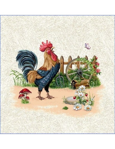 carré, jacquard, coussin, sac, coq,jardin,