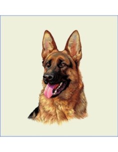 carré, jacquard, coussin, sac, chien,berger allemand