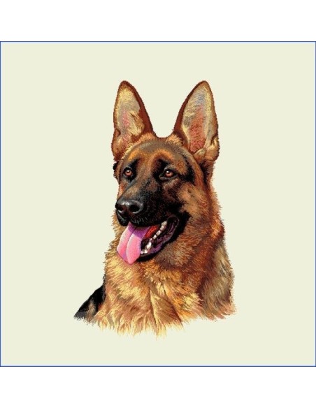 carré, jacquard, coussin, sac, chien,berger allemand