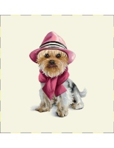 carré, jacquard, coussin, sac, chien,york