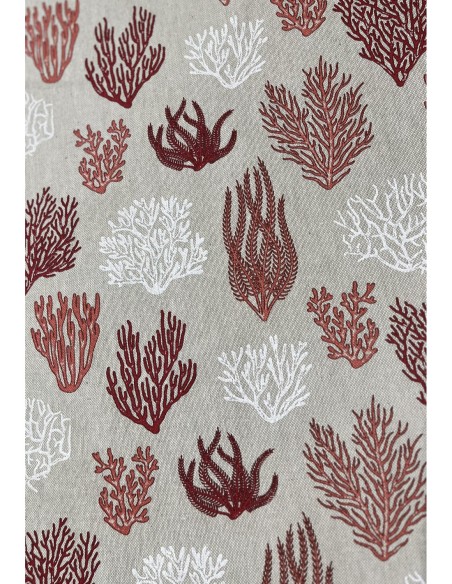 tissu coraux ,corail,coton,polyester couture ideal creation patchwork,coussins,sac,pochette,oreiller.