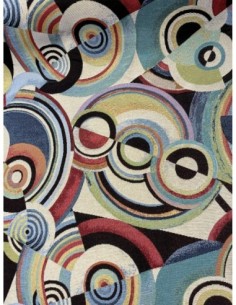 ameublement, tissu épais, rideau, cubisme,multicolore.