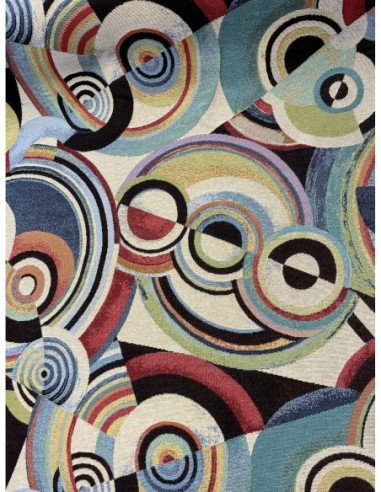 ameublement, tissu épais, rideau, cubisme,multicolore.