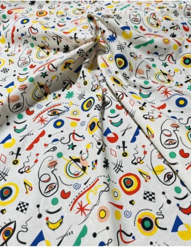 coton, cotonnade,vassily,artiste,blanc,joelle tissu…